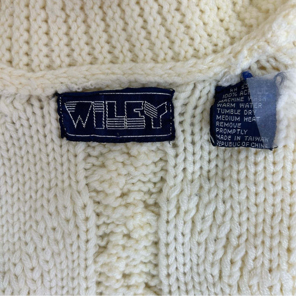 WILEY Cream Cable Knit Women's Sweater Cardigan - Picture 4 of 4